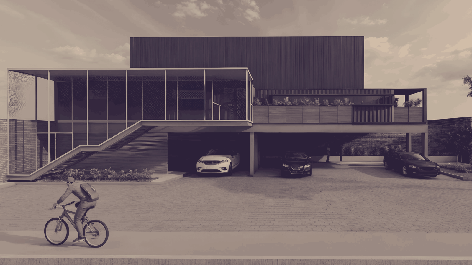 Diseño del frente de oficinas industriales