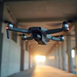 Drone capturando una nave industrial