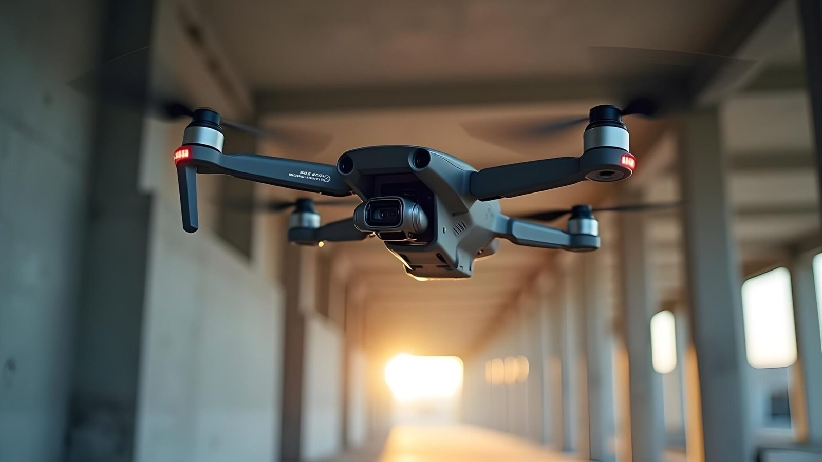 Drone capturando una nave industrial